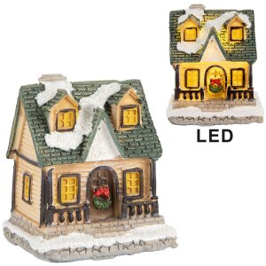 Clayre & Eef 6PR5735 Decoración Casa LED Beige Verde 5x5x6 cm