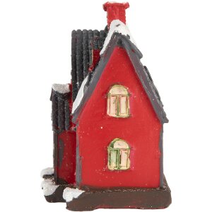 Clayre & Eef 6PR5739 Decoración Casa LED Rojo Gris 6x5x7 cm Poliresina