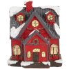 Clayre & Eef 6PR5739 Decoración Casa LED Rojo Gris 6x5x7 cm Poliresina