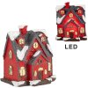 Clayre & Eef 6PR5739 Decoración Casa LED Rojo Gris 6x5x7 cm Poliresina