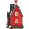 Clayre & Eef 6PR5739 Decoración Casa LED Rojo Gris 6x5x7 cm Poliresina
