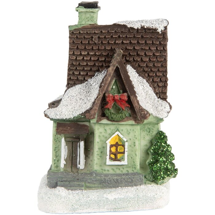 Clayre & Eef 6PR5740 Decoración Casa con LED 5x5x8 cm Poliresina Decoración de Navidad
