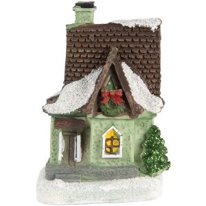 Clayre & Eef 6PR5740 Decoración Casa con LED 5x5x8 cm Poliresina Decoración de Navidad