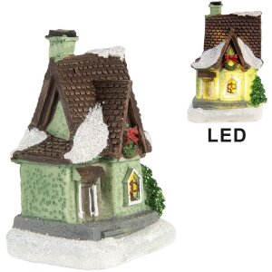 Clayre & Eef 6PR5740 Decoración Casa con LED 5x5x8 cm Poliresina Decoración de Navidad