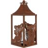 Clayre & Eef 6Y5776 Farol 15x15x37 cm Metal Marrón Motivo Gato Estilo Antiguo