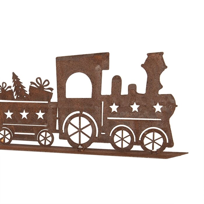 Clayre & Eef 6Y5777 Decoración Tren Metal Marrón 34x5x10 cm Estilo country
