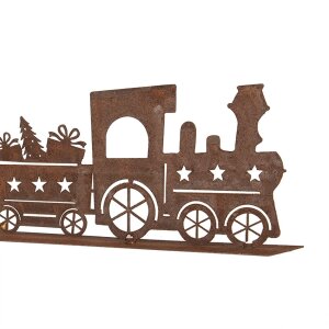 Clayre & Eef 6Y5777 Decoración Tren Metal Marrón 34x5x10 cm Estilo country