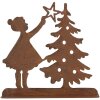 Clayre & Eef 6Y5780 Decoración Niño con Árbol de Navidad Marrón 14x5x14 cm