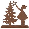 Clayre & Eef 6Y5780 Decoración Niño con Árbol de Navidad Marrón 14x5x14 cm