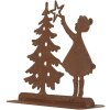 Clayre & Eef 6Y5780 Decoración Niño con Árbol de Navidad Marrón 14x5x14 cm