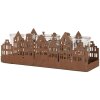 Clayre & Eef 6Y5783 Portacandelitas Casas Marrón 30x9x11 cm Estilo rústico