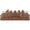 Clayre & Eef 6Y5783 Portacandelitas Casas Marrón 30x9x11 cm Estilo rústico