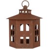 Clayre & Eef 6Y5785 Farol Marrón Ø 19x22 cm Metal Estilo Antiguo Decoración de Jardín