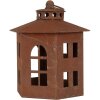 Clayre & Eef 6Y5785 Farol Marrón Ø 19x22 cm Metal Estilo Antiguo Decoración de Jardín