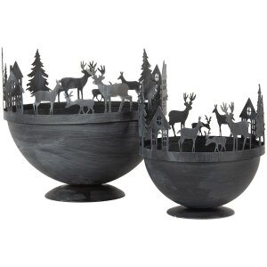Clayre & Eef 6Y5787 Cuenco decorativo Lote de 2 Gris...