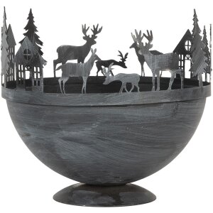 Clayre & Eef 6Y5787 Cuenco decorativo Lote de 2 Gris...