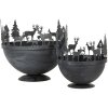 Clayre & Eef 6Y5787 Cuenco decorativo Lote de 2 Gris Ø 19x17 Ø 13x14 cm