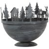 Clayre & Eef 6Y5787 Cuenco decorativo Lote de 2 Gris Ø 19x17 Ø 13x14 cm