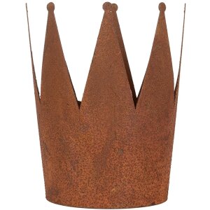 Clayre & Eef 6Y5789 Corona decorativa juego de 3 de metal de aspecto oxidado estilo campestre