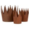 Clayre & Eef 6Y5789 Corona decorativa juego de 3 de metal de aspecto oxidado estilo campestre