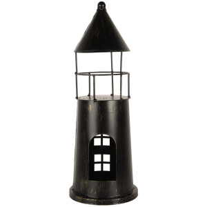 Clayre & Eef 6Y5790 Faro decorativo negro 16x45 cm estilo rústico
