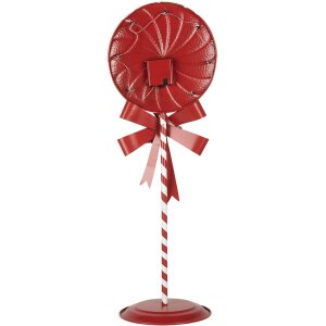 Clayre & Eef 6Y5635 Decoración Piruleta LED 36x29x100 cm Metal Rojo Verde