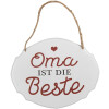 Clayre & Eef 6Y5686 Letrero de texto La abuela es lo mejor Blanco Rojo 18x1x15 cm Hierro
