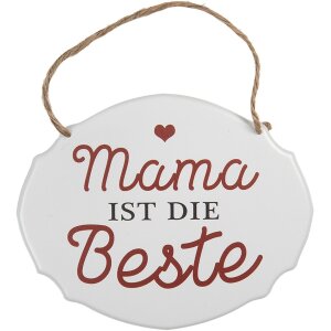 Clayre & Eef 6Y5687 Letrero de texto Mum is the Best Hierro Blanco 18x1x15 cm