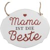 Clayre & Eef 6Y5687 Letrero de texto Mum is the Best Hierro Blanco 18x1x15 cm