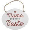Clayre & Eef 6Y5687 Letrero de texto Mum is the Best Hierro Blanco 18x1x15 cm