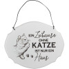 Clayre & Eef 6Y5688 Letrero de texto Un hogar sin gato es sólo una casa 18x15cm