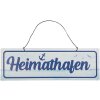 Clayre & Eef 6Y5691 Home Harbour Text Sign 30x1x10 cm Hierro Blanco Azul