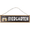 Clayre & Eef 6Y5693 Cartel Texto Cerveza Jardín Marrón Blanco 40x1x10 cm Hierro Vintage