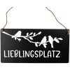 Clayre & Eef 6Y5697 Señal de texto lugar favorito negro blanco 30x1x15 cm hierro