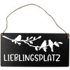 Clayre & Eef 6Y5697 Señal de texto lugar favorito negro blanco 30x1x15 cm hierro