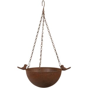 Clayre & Eef 6Y5793 Comedero colgante para pájaros marrón antiguo 30x21x14/50 cm