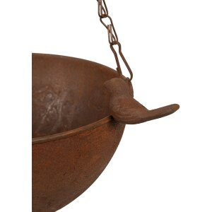 Clayre & Eef 6Y5793 Comedero colgante para pájaros marrón antiguo 30x21x14/50 cm
