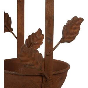Clayre & Eef 6Y5795 Bañera Colgante para Pájaros Metal Marrón 15x14x42 cm Estilo Antiguo