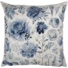 Clayre & Eef KT021.401 Funda de Cojín 45x45 cm Blanco Azul Flores Vintage