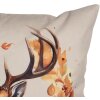 Clayre & Eef funda de cojín motivo ciervo beige naranja 45x45 cm poliéster
