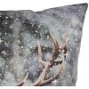 Clayre & Eef funda de cojín 45x45 cm motivo ciervo gris marrón estilo country