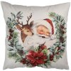 Clayre & Eef KT021.420 Funda de cojín 45x45cm Motivo navideño estilo campestre blanco
