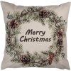 Clayre & Eef KT021.424 Funda de cojín Corona de Navidad beige 45x45 cm