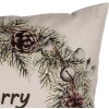 Clayre & Eef KT021.424 Funda de cojín Corona de Navidad beige 45x45 cm