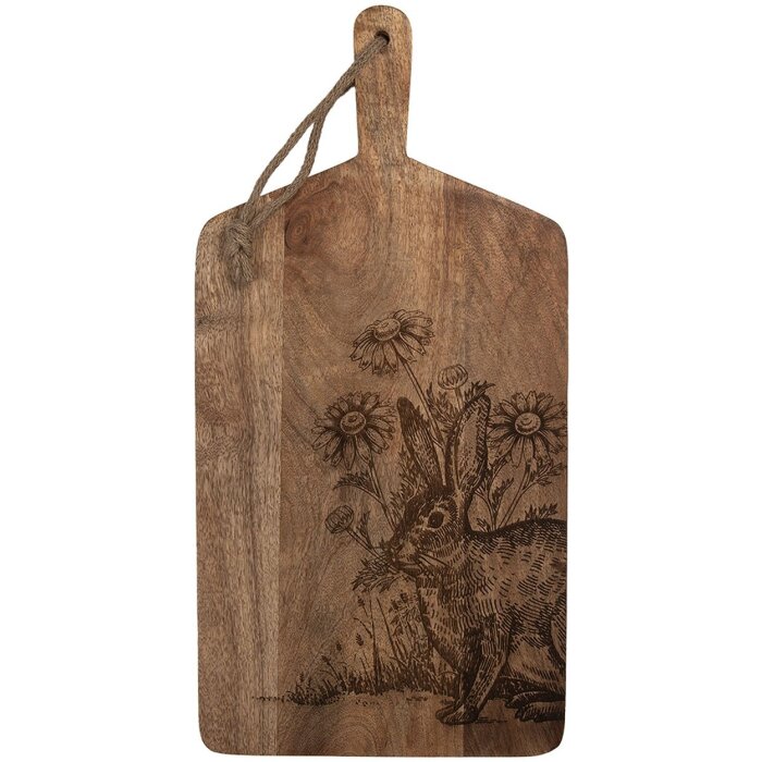 Clayre & Eef 6H2390 Tabla de Cortar Decoración Madera Marrón 25x2x50 cm Estilo Campestre