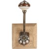 Clayre & Eef 6H2395 Gancho de Pared Madera Metal Marrón 10x11x18 cm Estilo Antiguo