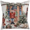 Clayre & Eef KT021.403 Funda de cojín 45x45 cm Blanco Rojo Verde Country Christmas