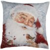 Clayre & Eef KT021.406 Funda de Cojín Diseño Navideño Gris Rojo 45x45 cm