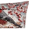 Clayre & Eef funda de cojín pájaros de invierno azul-rojo 45x45 cm estilo country