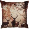Clayre & Eef KT021.414 Funda de cojín 45x45 cm Marrón Naranja Motivo ciervo